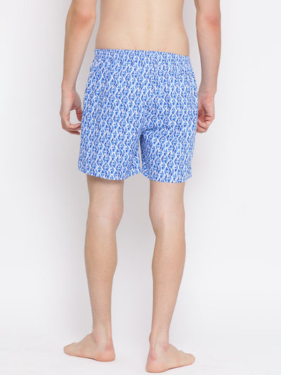 Blue Printed Boxer - Men Boxers