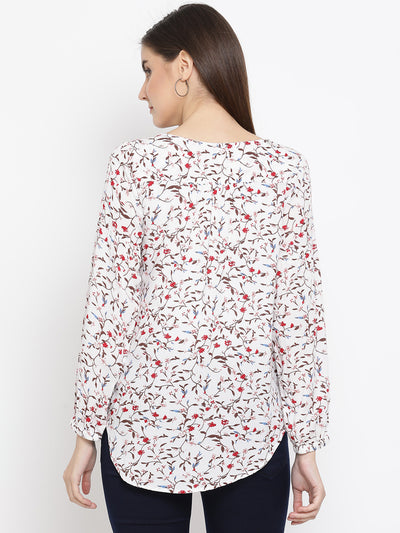 White Floral Top - Women Tops