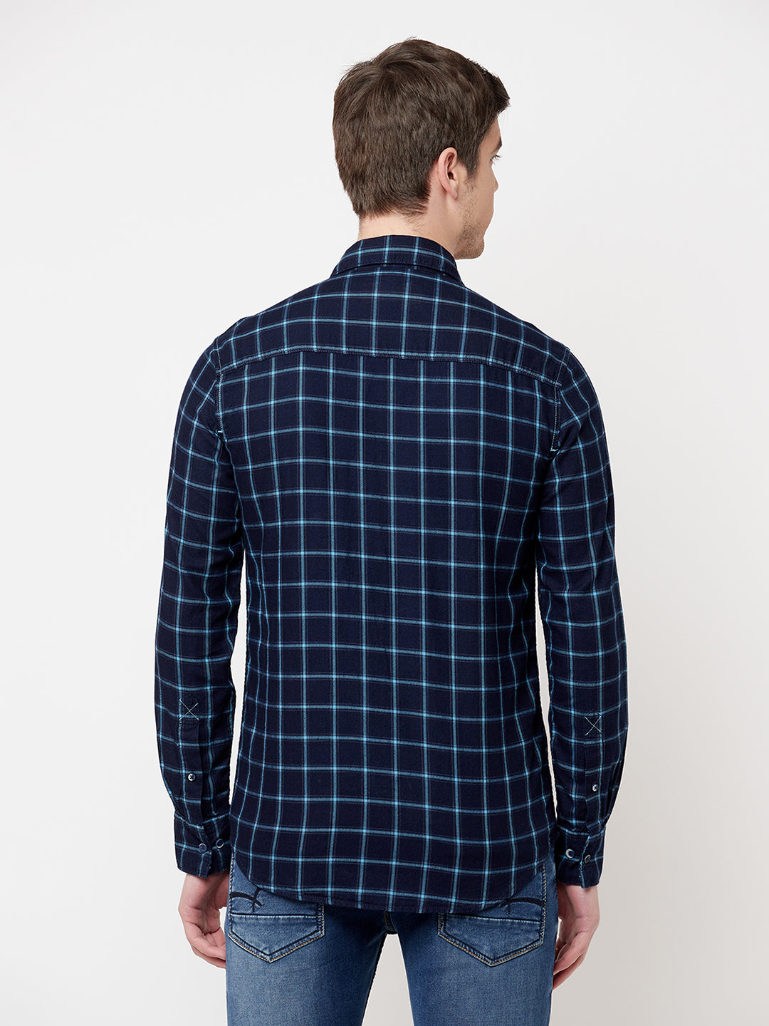 Blue Checked Casual Shirt - Men Shirts