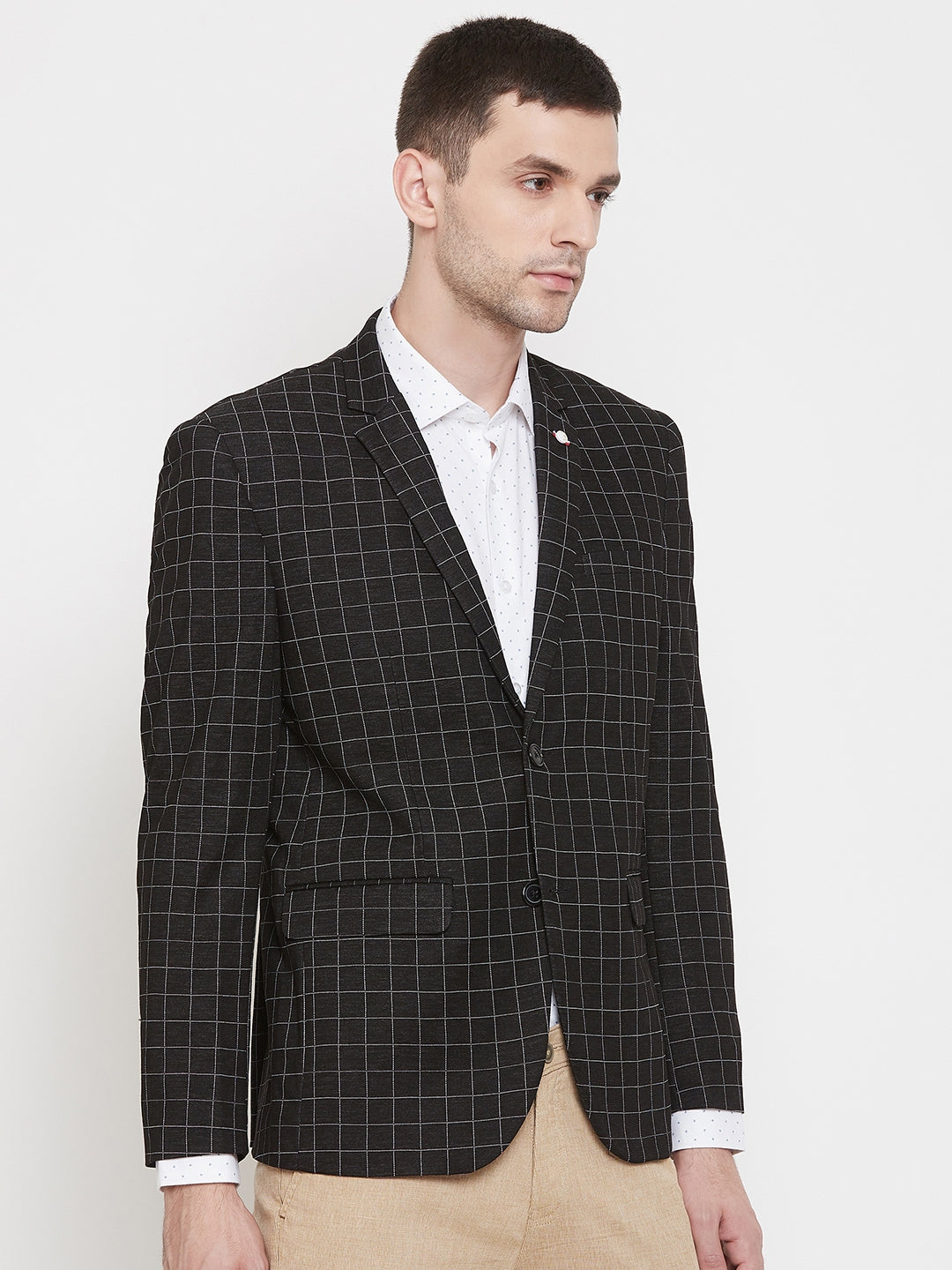 Black Checked Blazer - Men Blazers