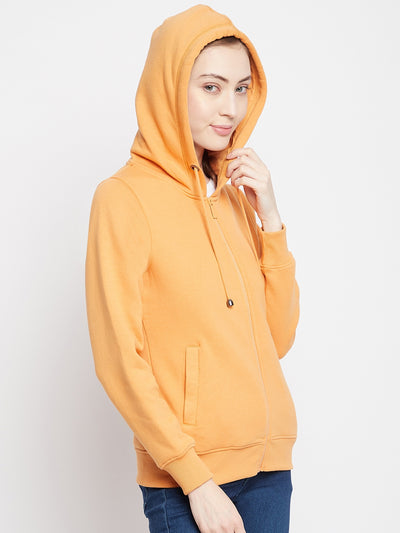 Mustard Hooded Sweatshirt - Women Sweatshirts