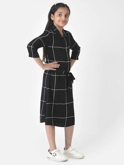  Black Graph-Checked Dress 