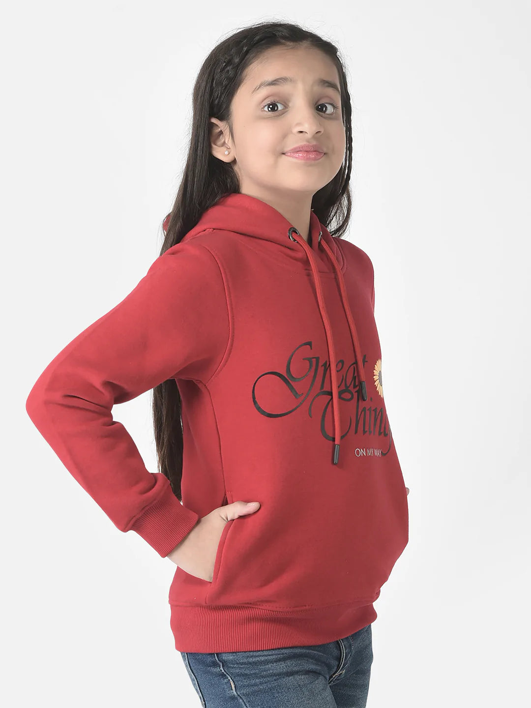  Red Typographic Hoodie