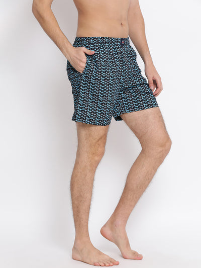 Blue Printed boxers - Men Boxers