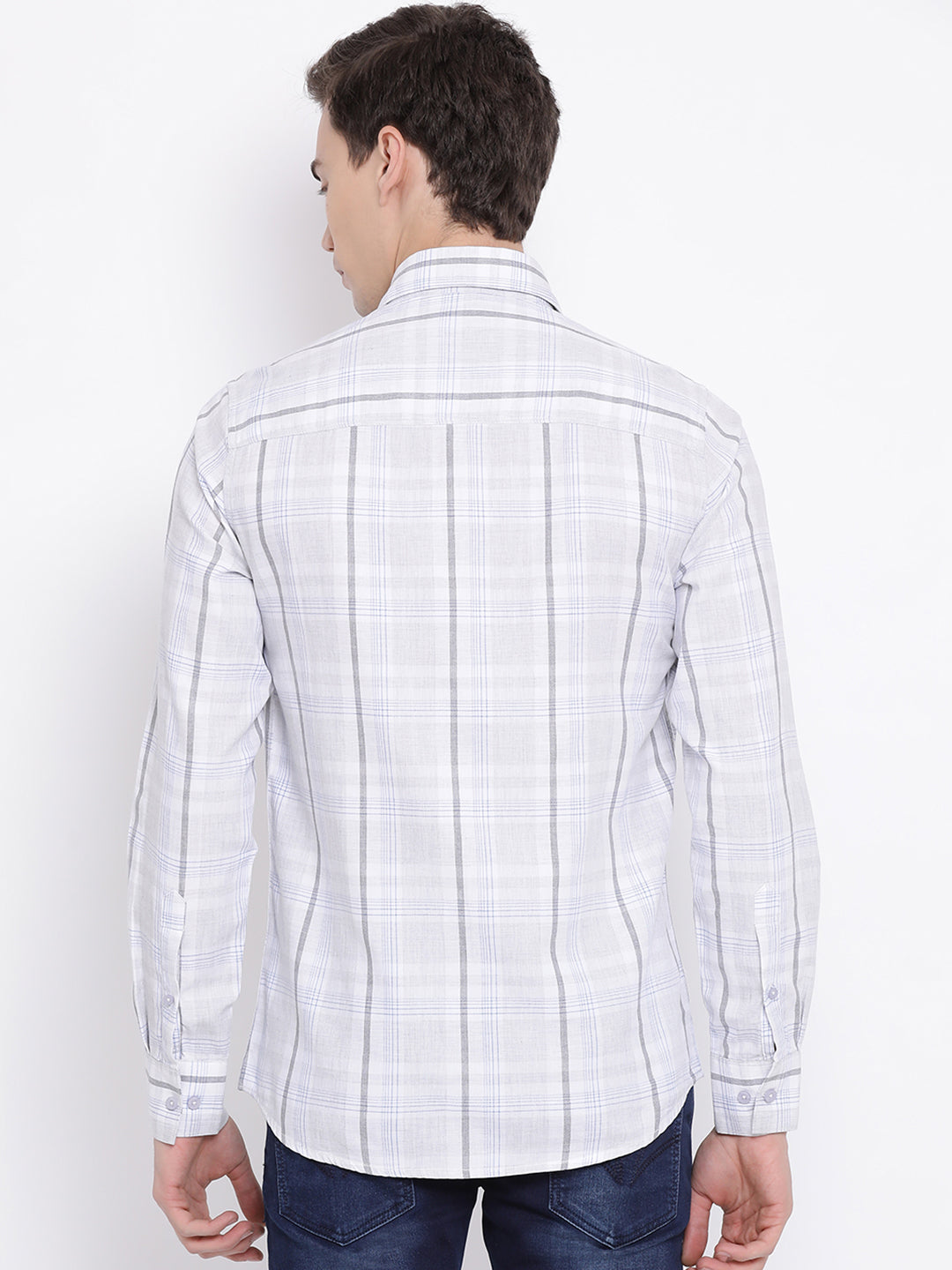 White Checked Shirt - Men Shirts