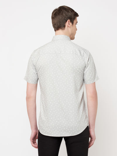 Grey Floral Shirt - Men Shirts