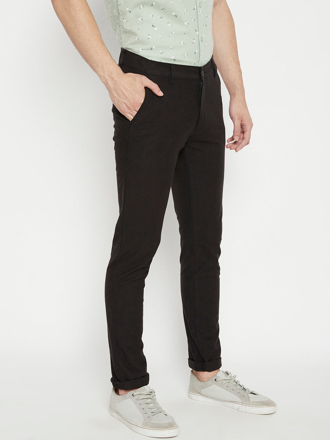 Black Slim Fit Trousers - Men Trousers