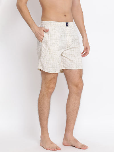 White Printed Boxer - Men Boxers