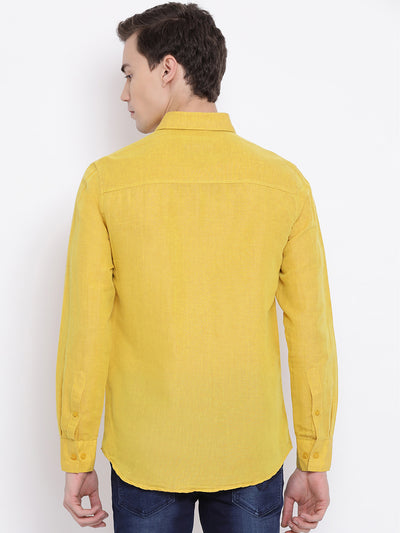 Yellow Printed Shirt - Men Shirts