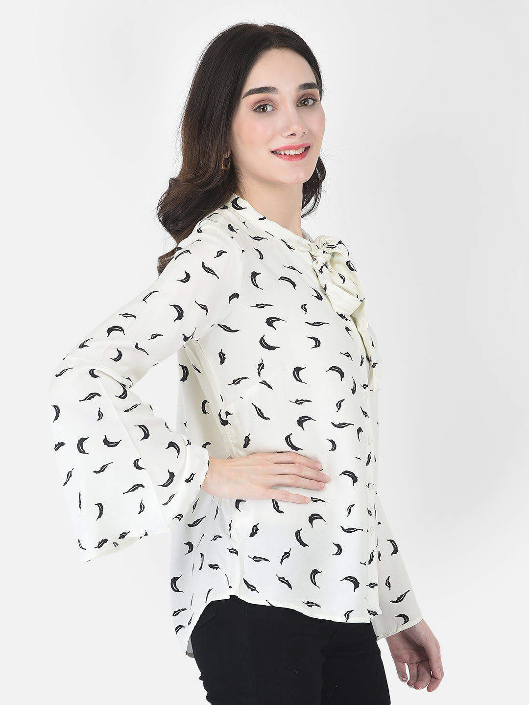 White Floral Top - Women Shirts