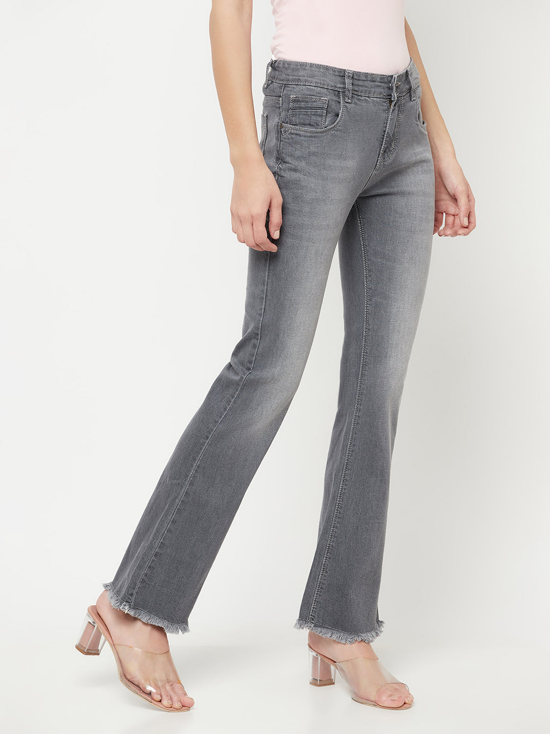 Grey Light Fade Bootcut Jeans - Women Jeans