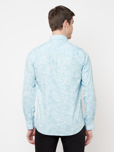 Blue Printed Casual Shirt - Men Shirts