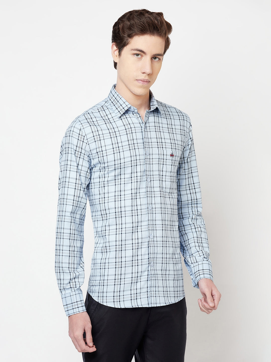 Blue Checked Shirt - Men Shirts