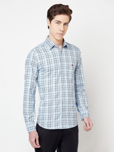 Blue Checked Shirt - Men Shirts