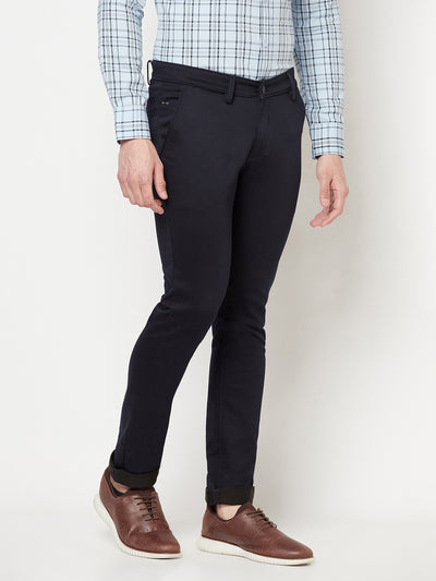 Navy Blue Trousers - Men Trousers