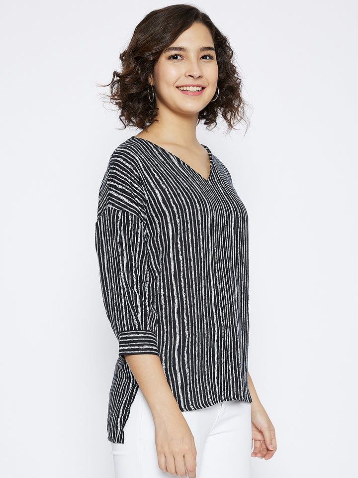 Black Striped Top - Women Tops