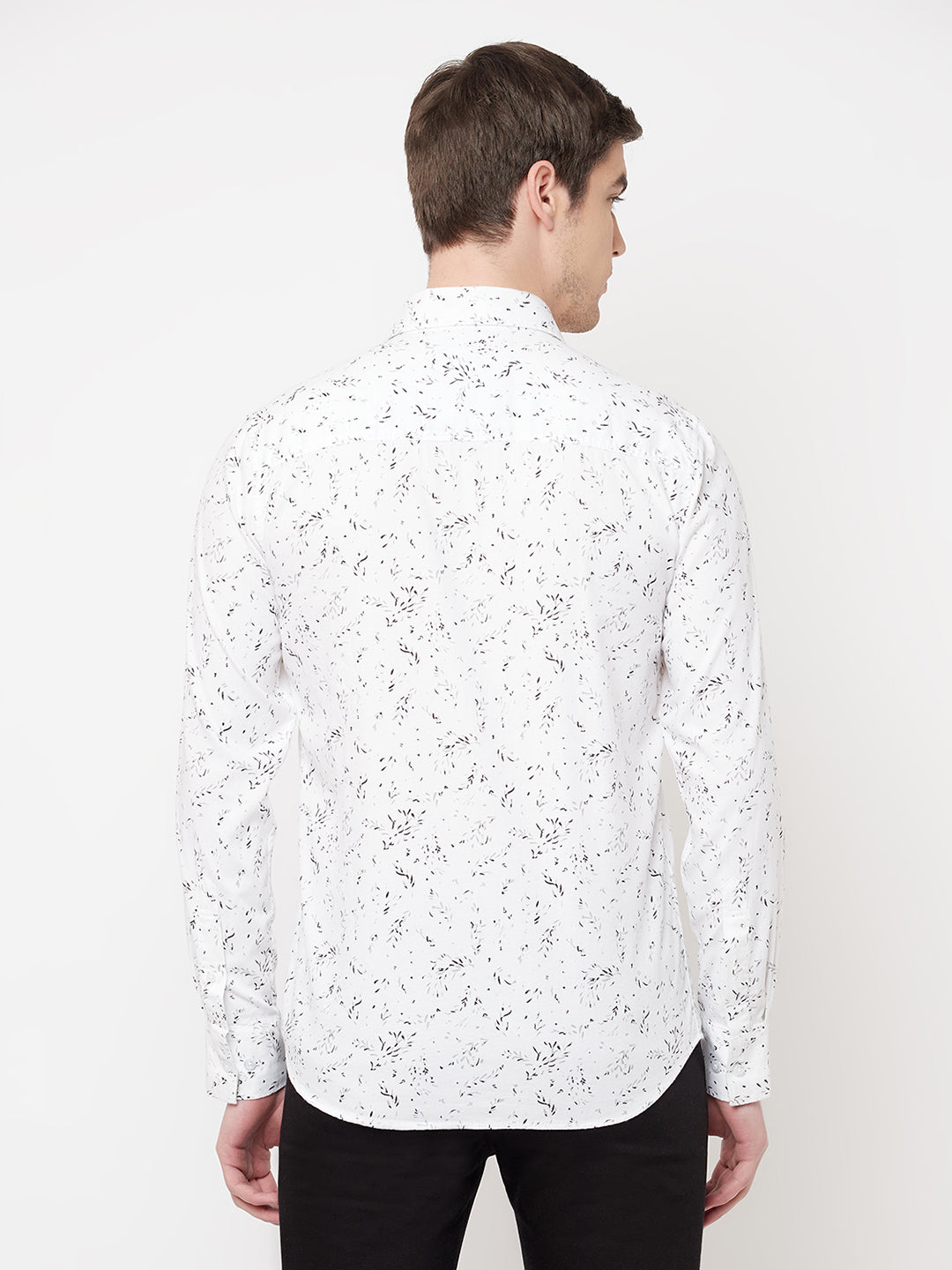 White Floral Shirt - Men Shirts