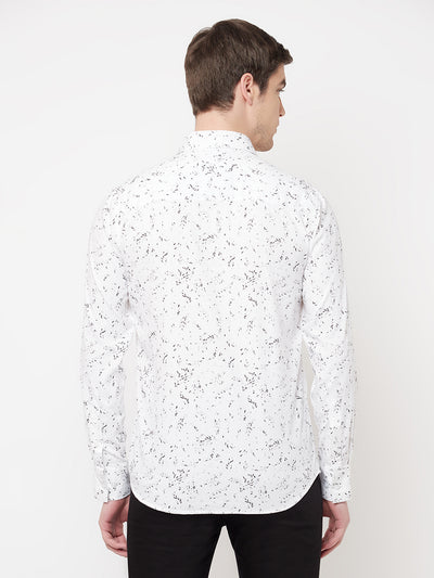 White Floral Shirt - Men Shirts