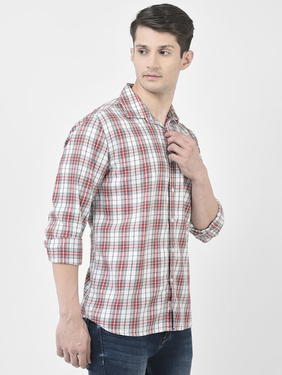 Red Flannel Shirt-Men Shirts-Crimsoune Club