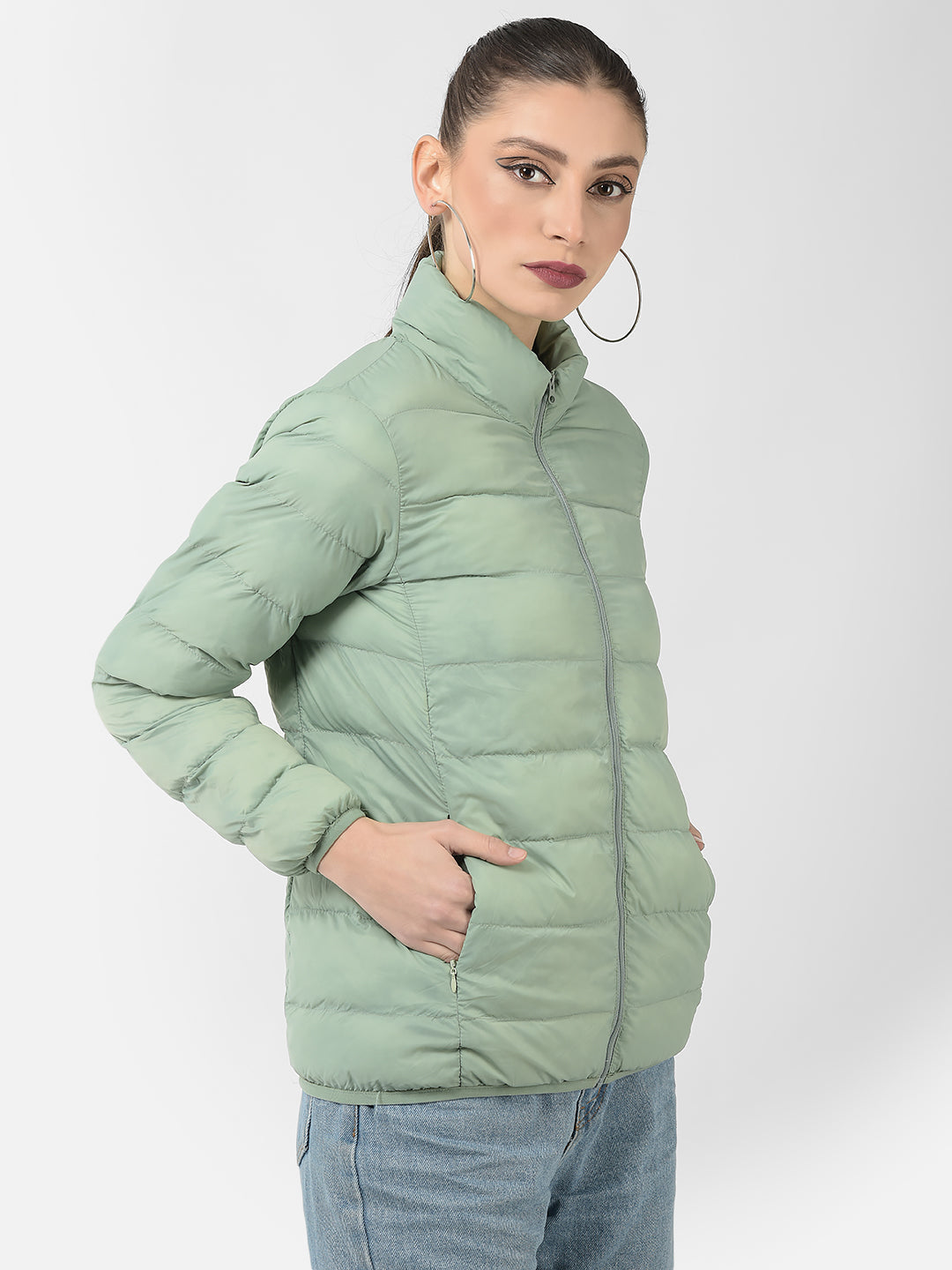  Mint Green Quilted Jacket 
