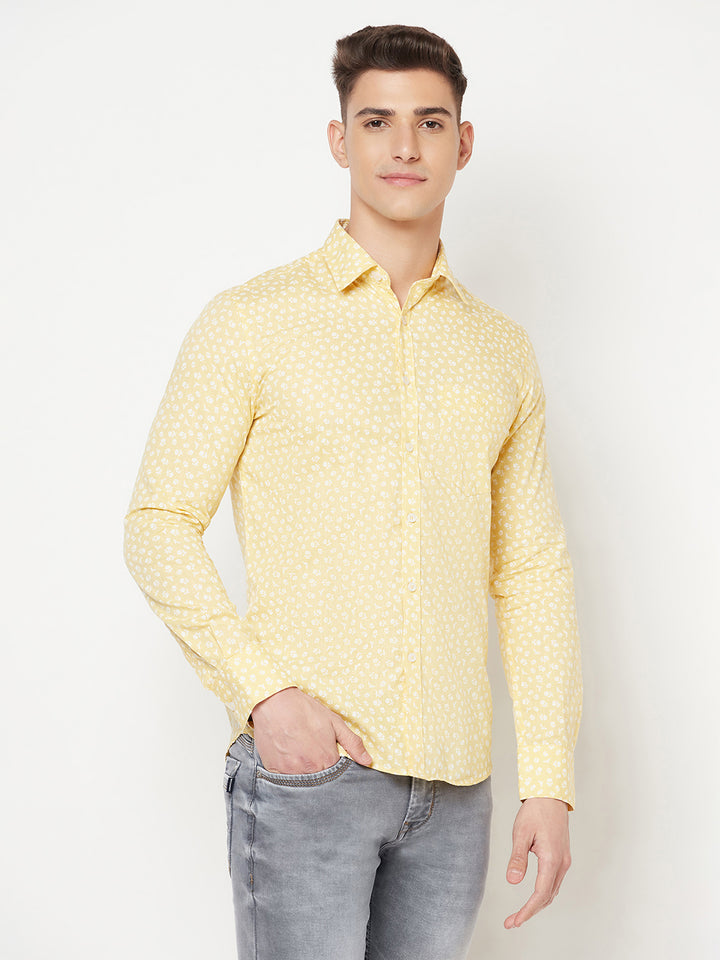 Yellow Floral Shirt - Men Shirts