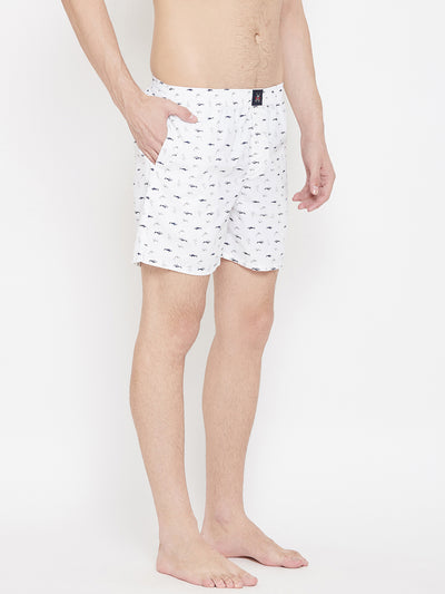 White Printed boxers - Men Boxers