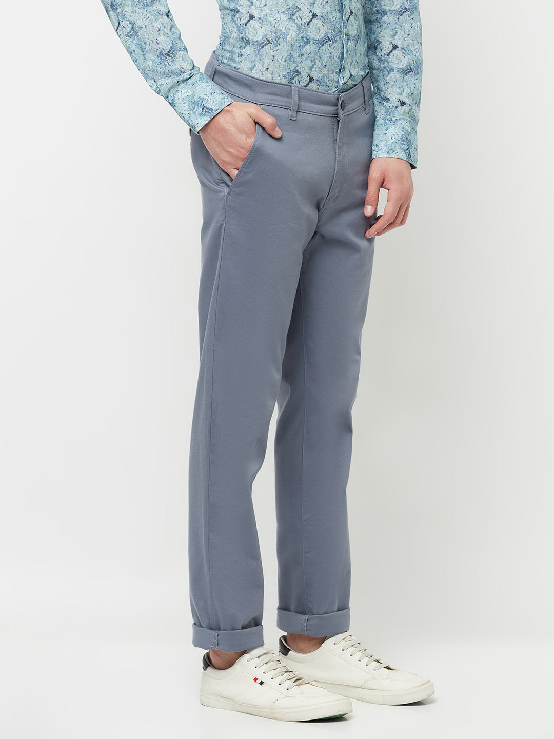 Blue Casual Trousers - Men Trousers
