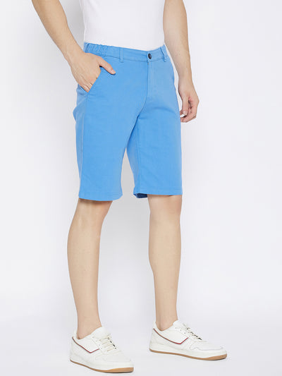 Blue Slim Fit Shorts - Men Shorts