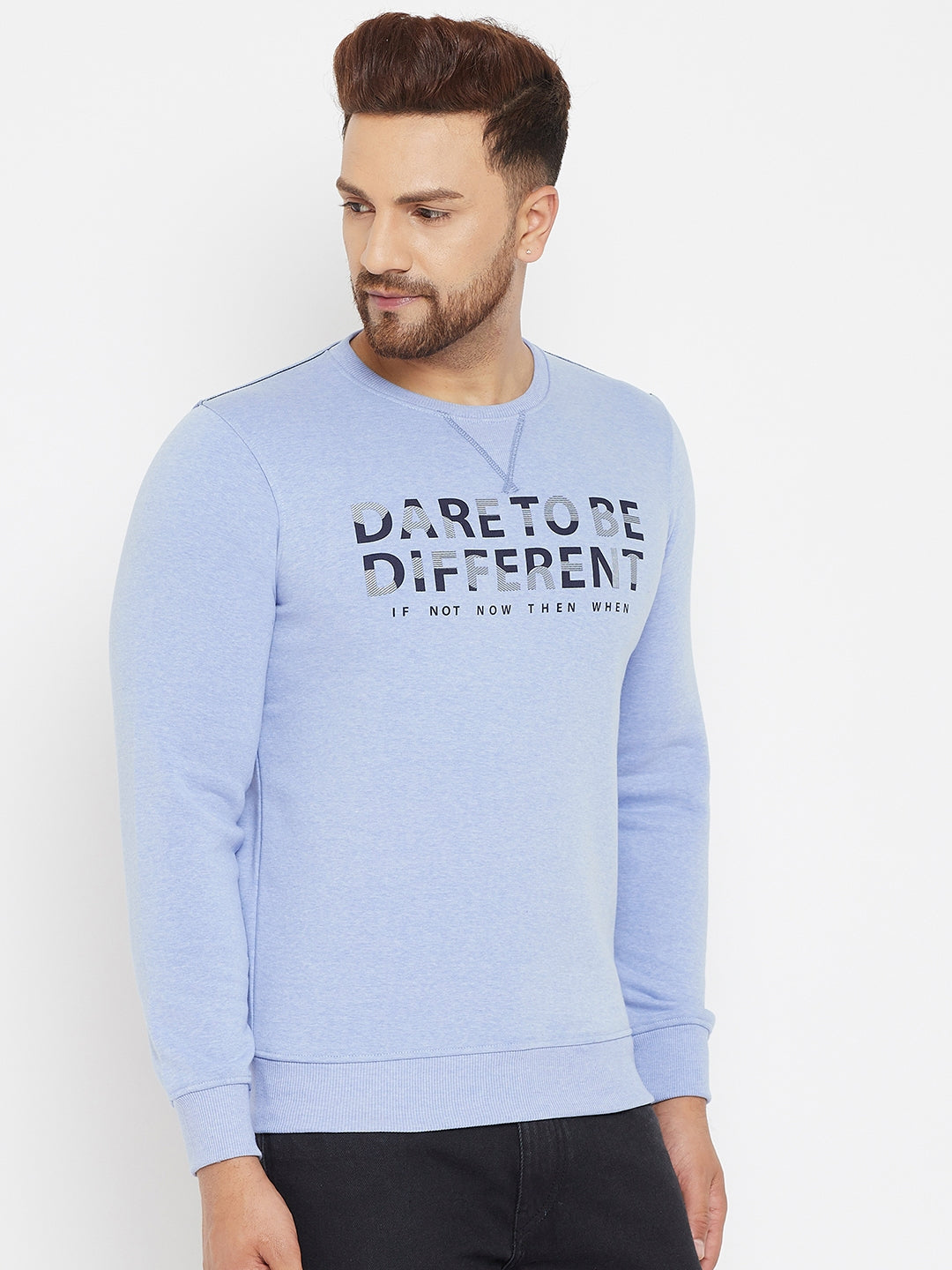 Blue Printed Sweatshirt - Men Sweatshirts