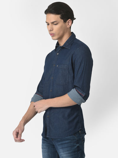 Denim Shirt in Cotton-Men shirts-Crimsoune Club
