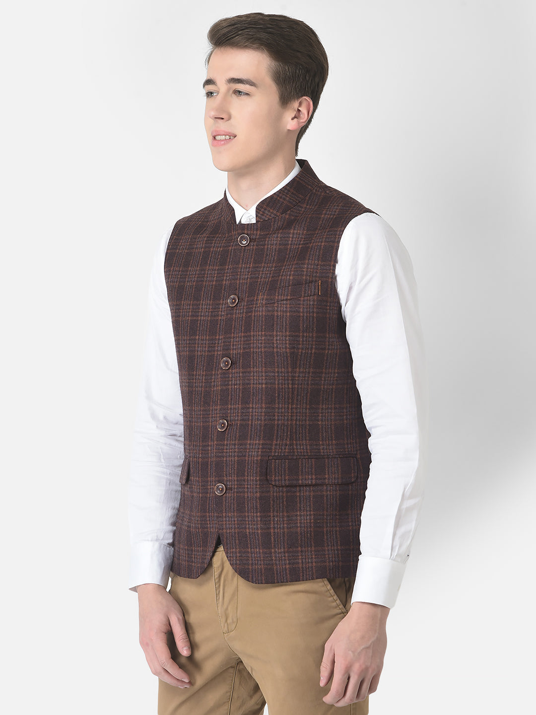  Purple Checked Waistcoat