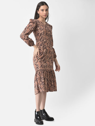  Brown Floral Dress