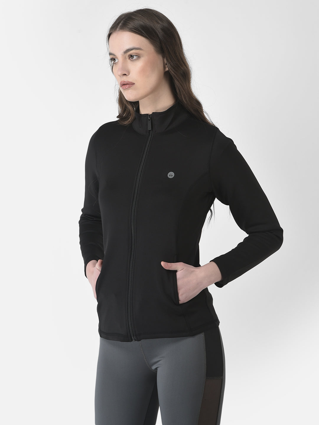  Black Zip-Enclosed Sweatshirt