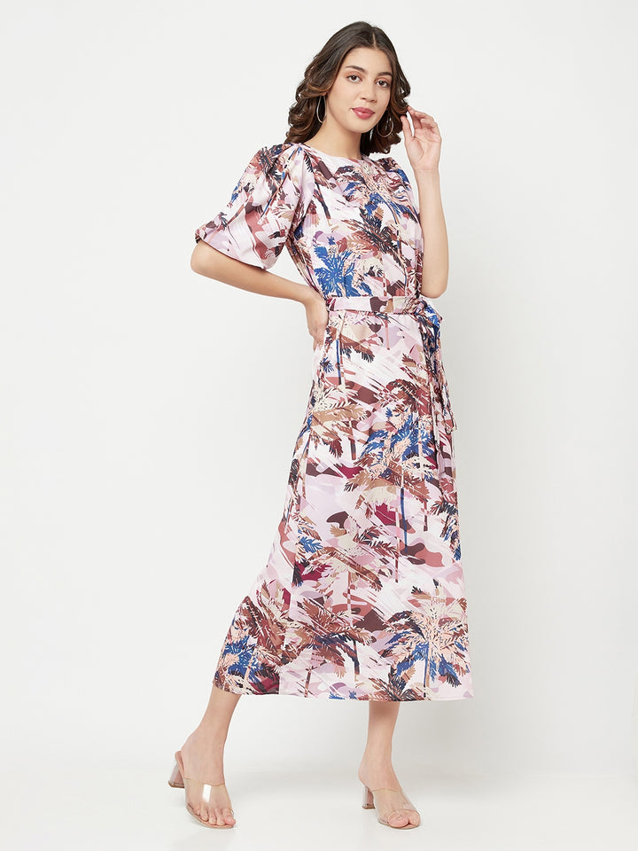 Multi-Coloured Floral Printed Dress - Women Dresses
