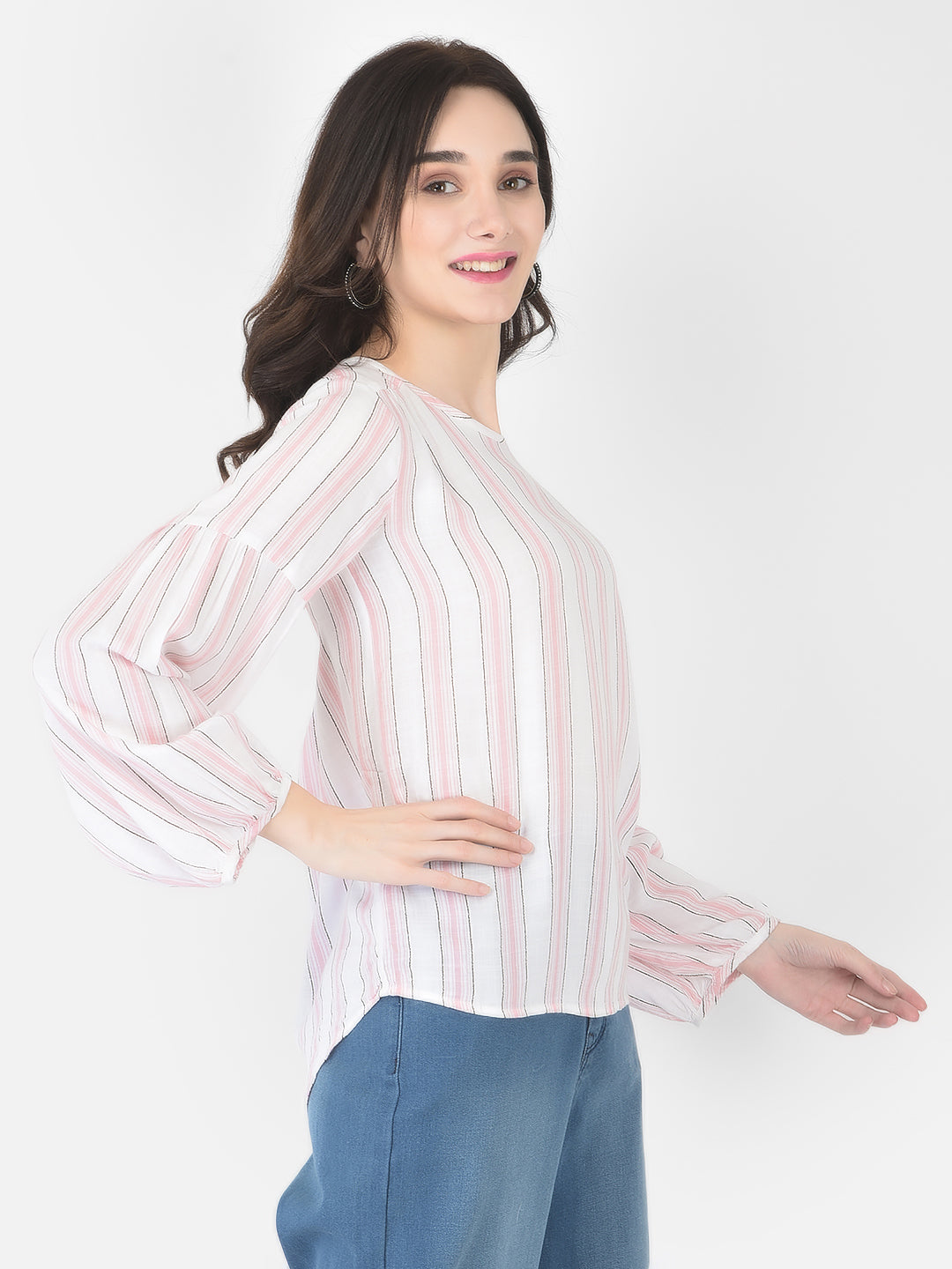 Pink Striped Top - Women Tops