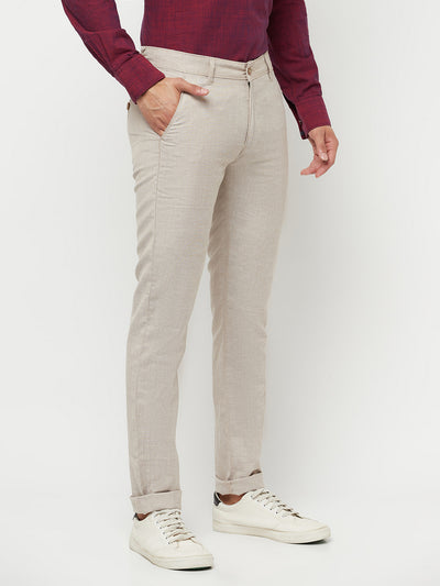 Cream Trousers - Men Trousers