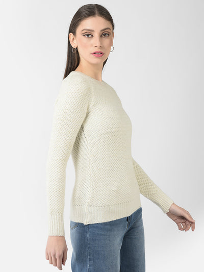  White Knitted Sweater 