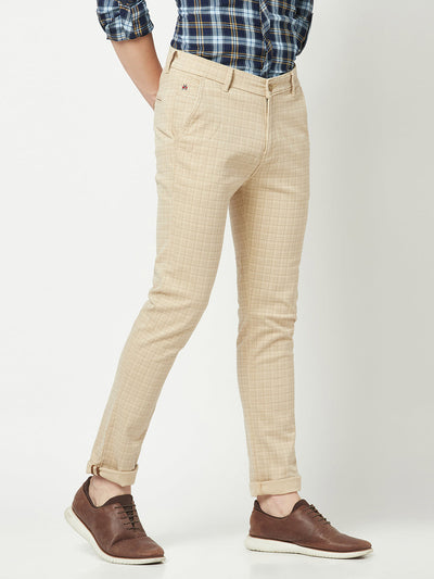  Cream Checked Trousers