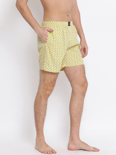 Yellow Printed Boxer - Men Boxers