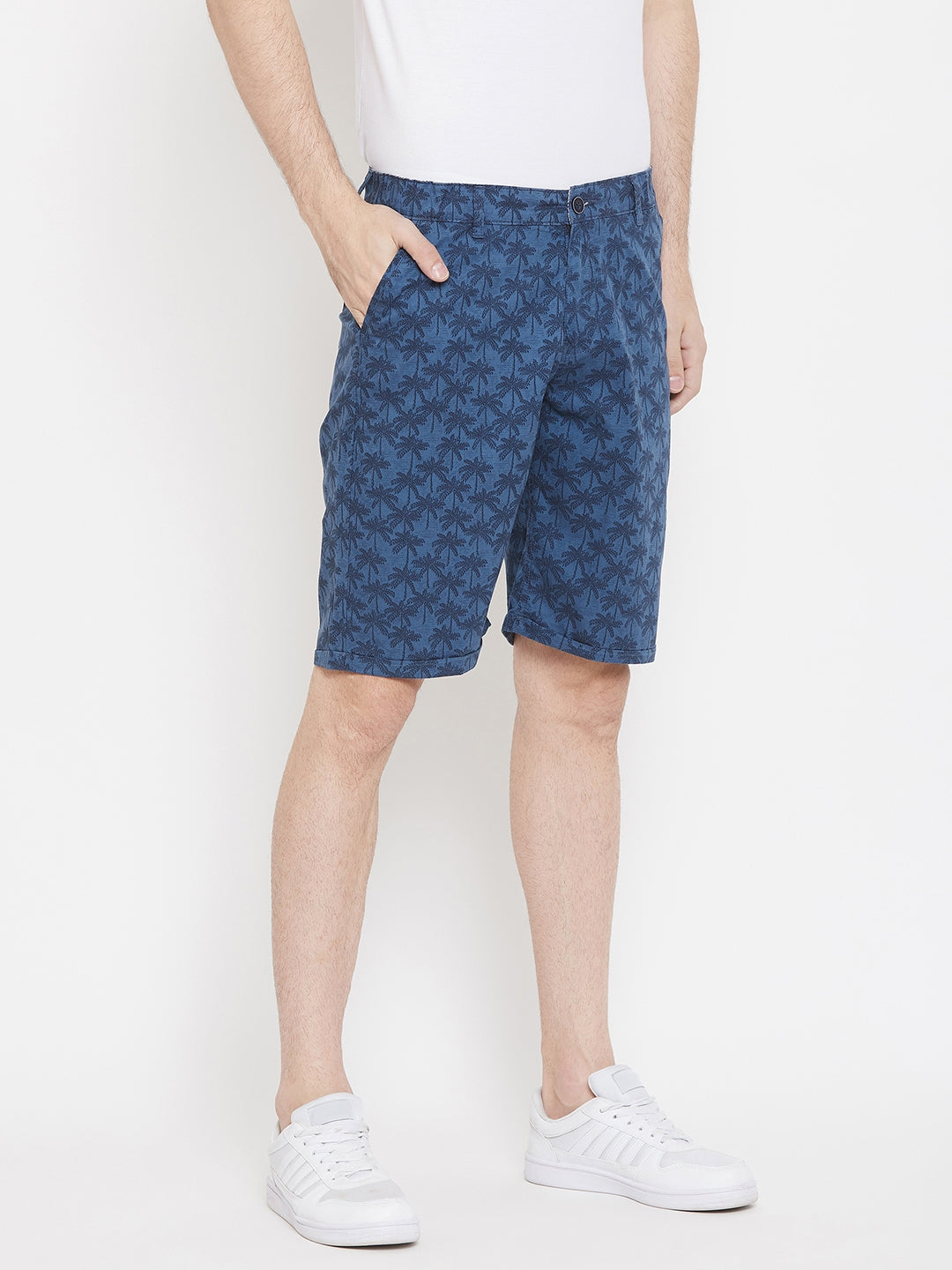 Blue Printed shorts - Men Shorts