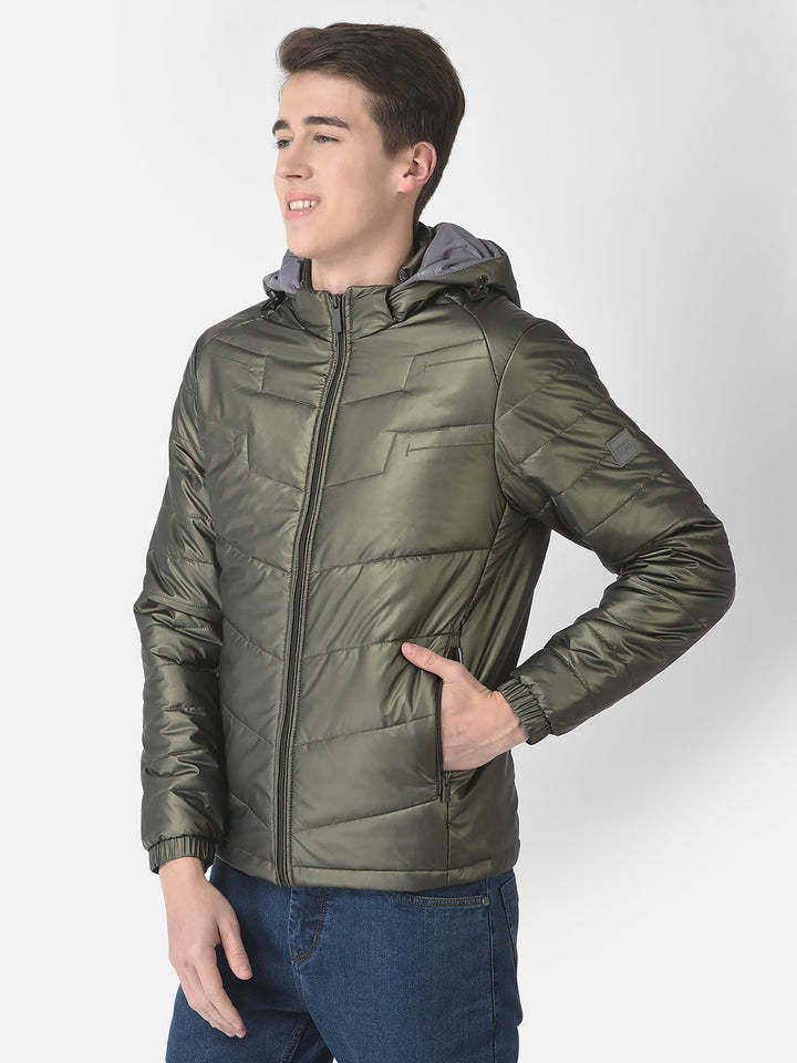  Polished Olive Green Padded Jacket