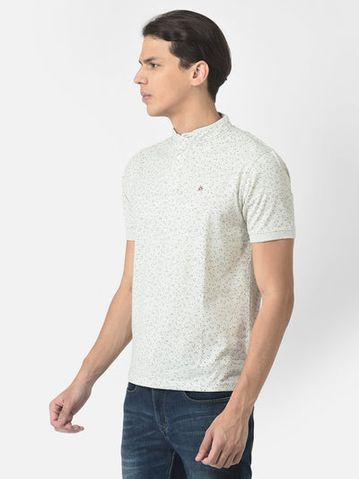 Light Grey T-Shirt with Abstract Print 