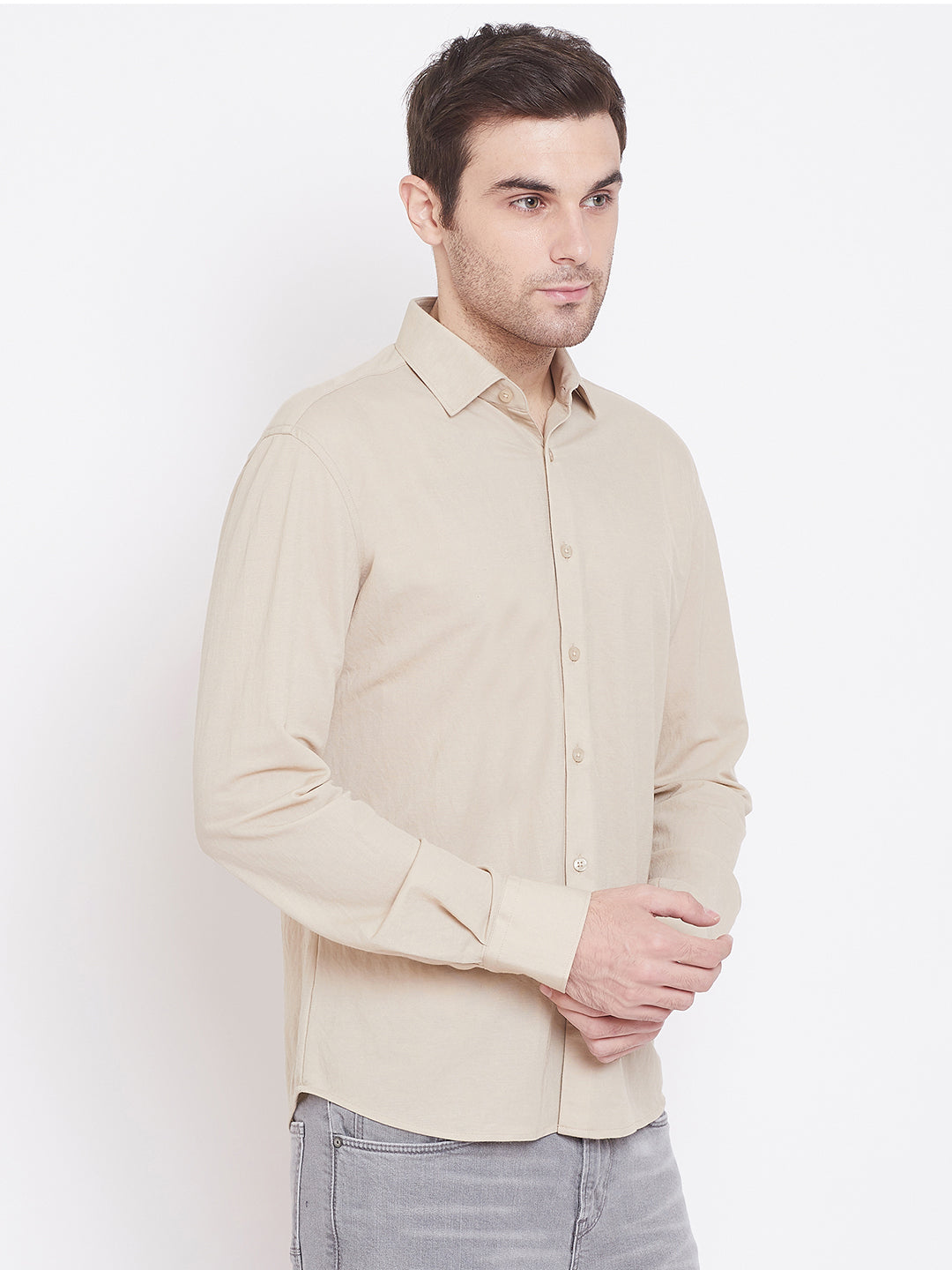 Beige Formal Shirt - Men Shirts