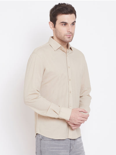 Beige Formal Shirt - Men Shirts