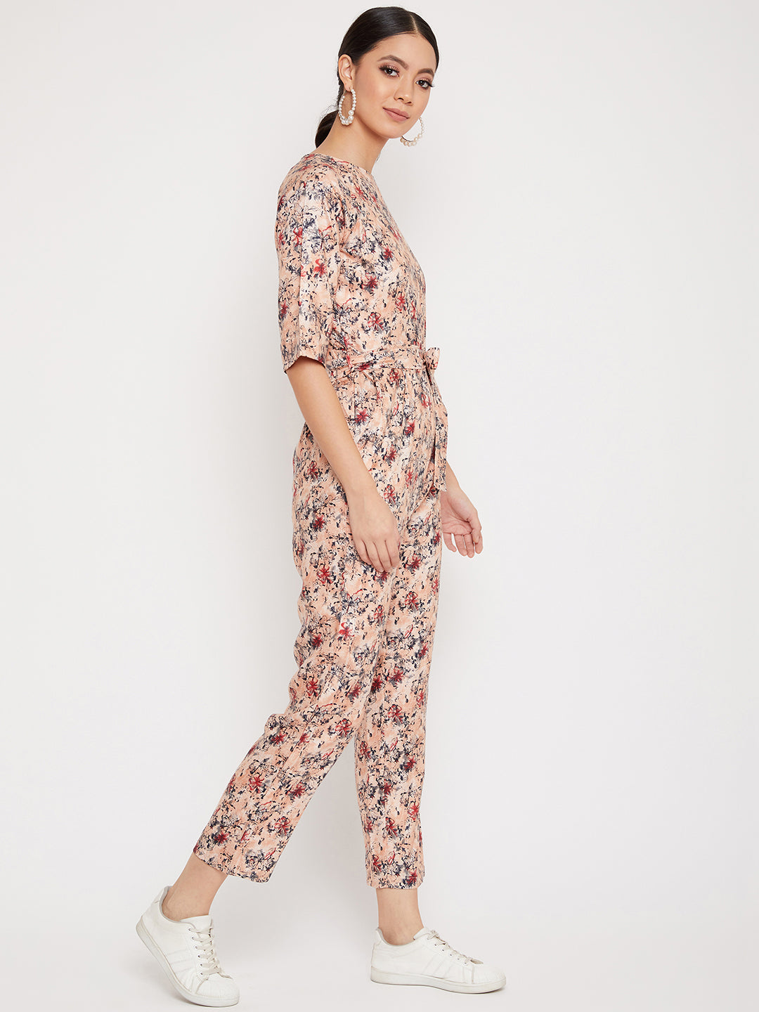 Orange Printed Jumpsuit - Women Jumpsuits