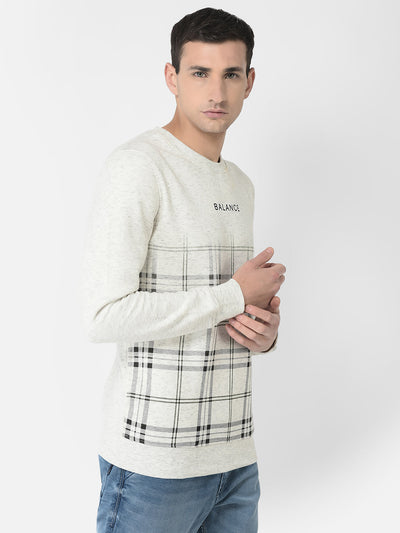  White Balance Checked Sweatshirt