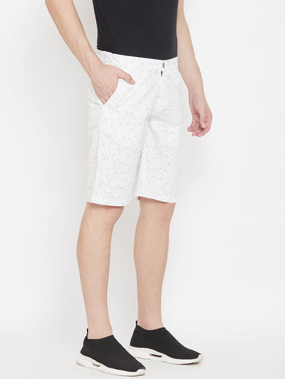 White Printed shorts - Men Shorts