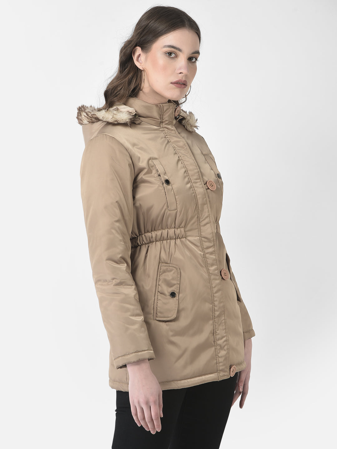  Beige Longline Jacket