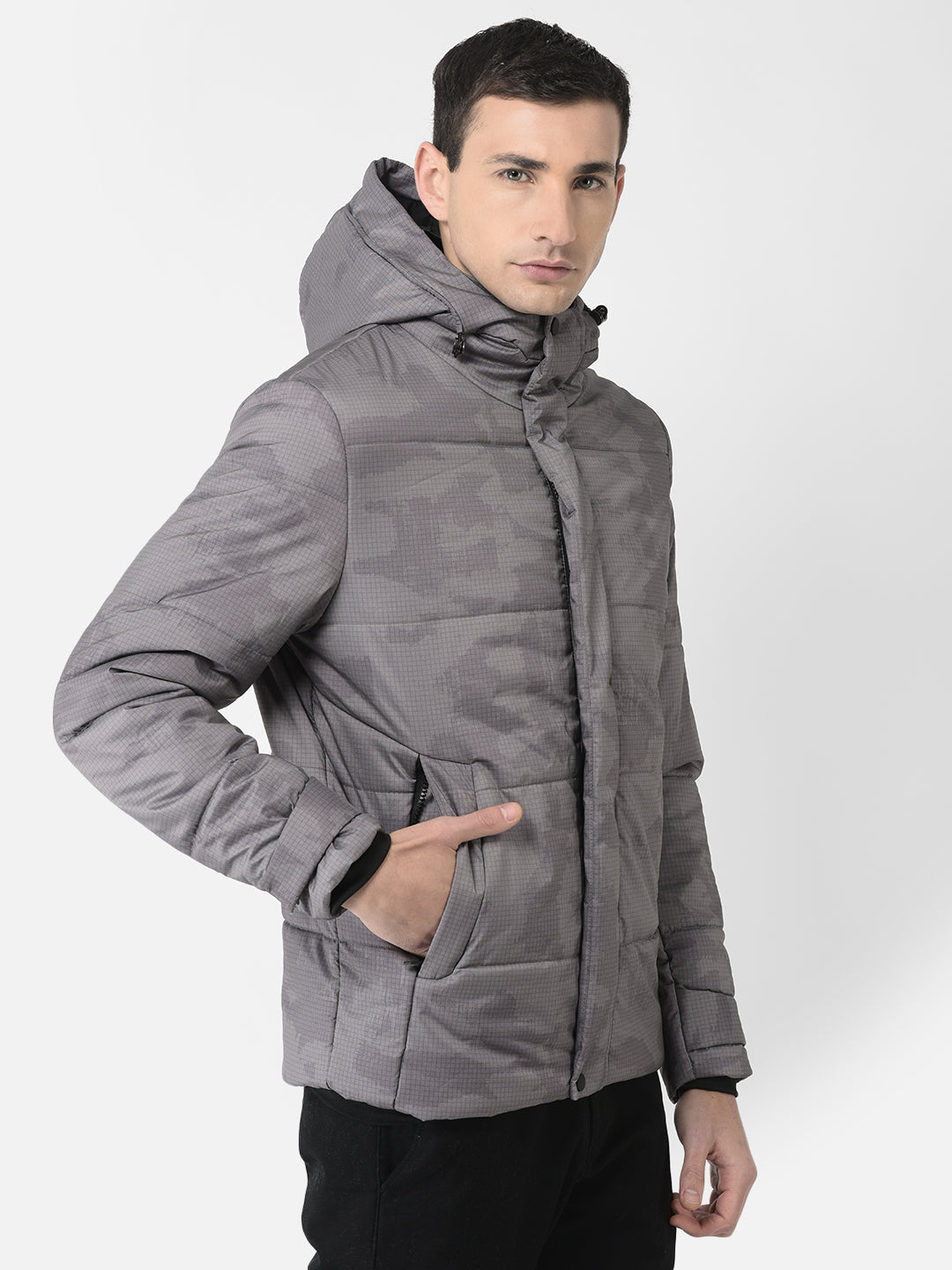  Grey Camouflage Padded Jacket 