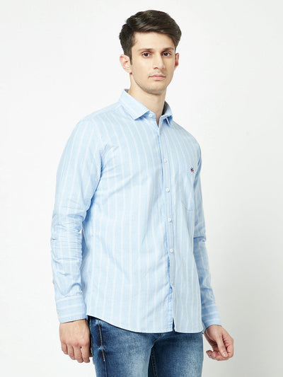  Striped Sky Blue Shirt